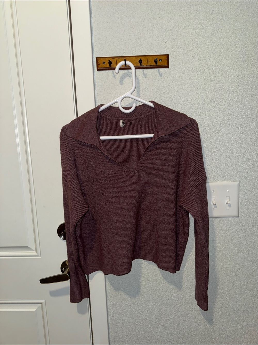 GAP Women's V-Neck Sweater in Plum